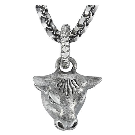 gucci anger forest bull earring|Gucci Anger Forest Sterling Silver Bull Head Pendant.